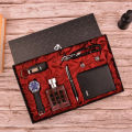 "Unbeatable Deal: Luxury Gift Box for Men with Genuine Leather Wallet, Watch, Perfume,Tasbew, and More - Perfect for Birthdays, Anniversaries, and Special Occasions with three chocolates. 