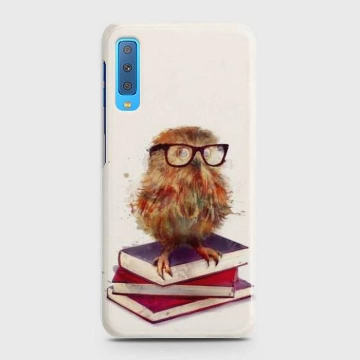 Samsung A7 2018 Cover - SkinLee HQ Hard Case - Funny Owl Little World - SKINLEE-438-1-358-220