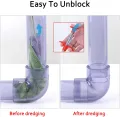 Metal Flexible 90 cm Wire Brush Hand Sink Cleaning Hook Sewer Dredging Device Snake Drain Cleaner Spring Pipe Dredging Tool Drain Opener Drain Clog Remover Sink Grabber Claws Opener Tool for Sewer Kitchen Sink Bathroom Tub Toilet Clogged Drains Catcher. 