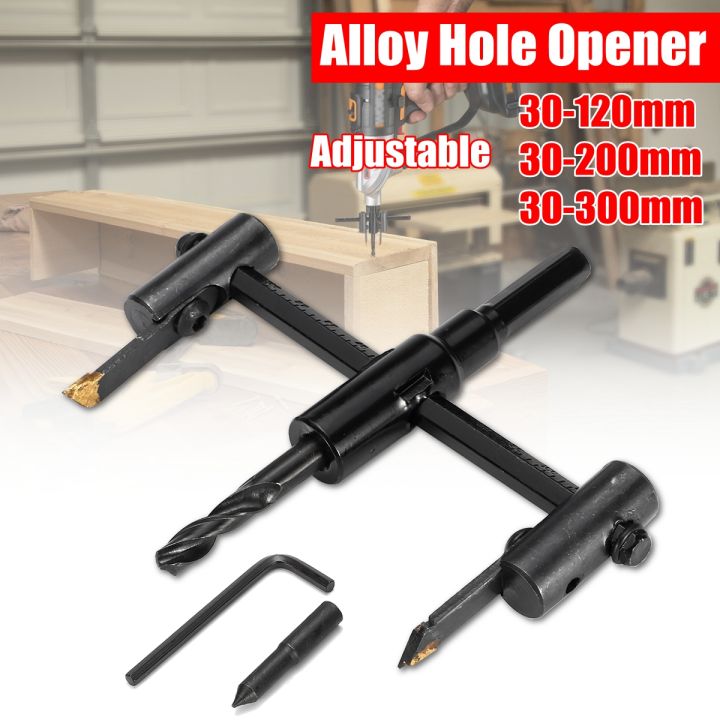 120/200/300mm Adjustable Circle Hole Saw Cutter, Wood Drywall Drill Bit Saw Round Cutting, Woodworking Twist Hole DIY Tools