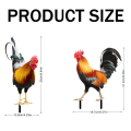 Set of 2 Acrylic Rooster Statues, Outdoor Garden Statues, Chicken Decor, Garden Sculptures & Statues for Patio Lawn Easy Install. 