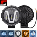 For Jeep 1 pcs Ultra Bright 100 Watts 7 Inch V Shape DRL Auxiliary Spotlight With 3 Round Wide Angle Beam & High Power Spot Magnifier LED Beam Light With 5 Operating Modes For Jeeps, Outer Light 100W 12V Operated ATV Tractor. 