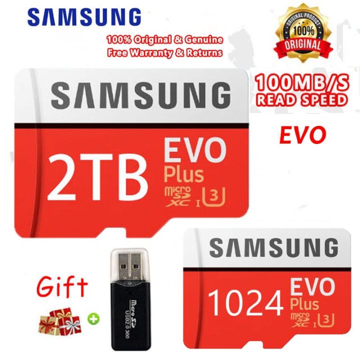 ♥100%Original Product+FREE Shipping+COD♥Original Samsung EVO plus2TB Memory card1tb micro sd card 521G High Speed Sd Memory Card Mobile Phone Tablet Camera Memory Card