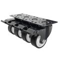 3 inch Swivel Caster Wheels,Rubber Base with Safety Brake & Top Plate & Bearing Heavy Duty, Total Capacity 1000lbs (Pack of 4). 