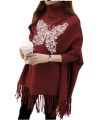 Women's Winter! Creative Butterfly Printed Fleece Poncho For Women Printed Poncho For Girls. 