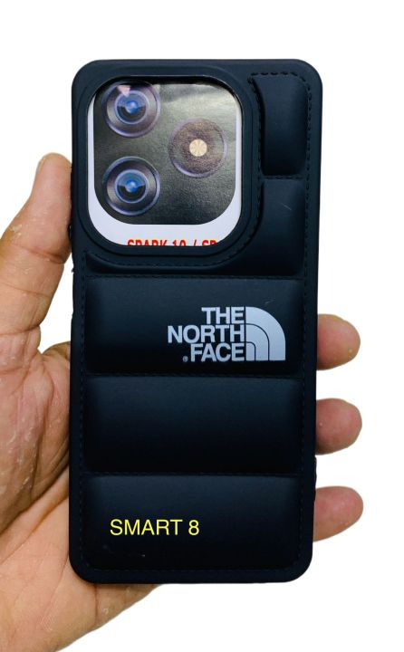 infinix Smart 8 Puffer Case With Open Camera Lens Protection Soft Back Cover