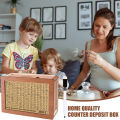 Wooden Piggy Bank Vintage Wooden Money Box with Counter Marker Pen Piggy Bank Coin Cash Container for Money Saving Challenges Decoration Wooden Money Jar. 