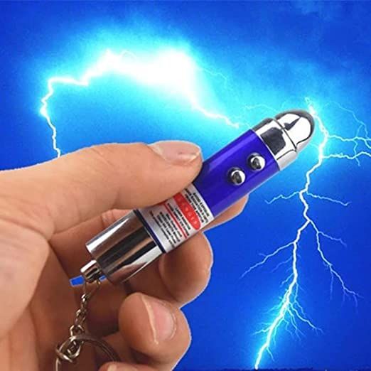 Mini Laser Light Keychain Toy – Creative Pocket-Size LED Laser Pointer with Key Ring, Multi-Function Novelty Gadget for Kids, Friends & Everyday Use, Silver Color
