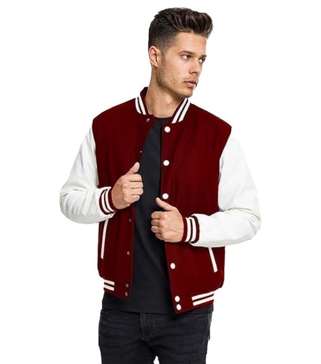 Unique Venue - Maroon - Stylish High-Quality Baseball Coat / Varsity Jacket For Mens
