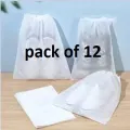 Pack of 12 - Travel Shoes Storage bag with clear window non-woven with PVC Bag. 