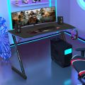Gaming Desk Z Shaped 48 inch Gaming Workstation Ergonomic Gaming Table PC Computer Desk with Headphone Hook for Game Players, (customized). 