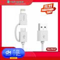 Rock Space 2 in 1 Data Cable Lightning + Micro (WHITE). 