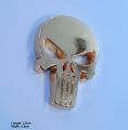 Skull Simple 1 piece Logo Metal Emblem Metal Body Monogram For Car Motorcycle Decorative Metal Marka Self Adhesive Metal Logo. 