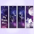 Purple Galaxy Themed Aesthetic Bookmarks | Waterproof Bookmarks | Space and Galaxy Themed Bookmarks. 