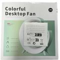Colorful Desktop Fan | USB Rechargeable, Silent, 3-Speed with LED Ambient Light. 