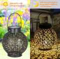 Solar Lanterns Light Outdoor Hanging Garden Lights Metal Lamp for Patio Yard Art Garden Accessories Decorations for Porch,Lawn,Courtyard-2 Pack [Energy Class A++]. 