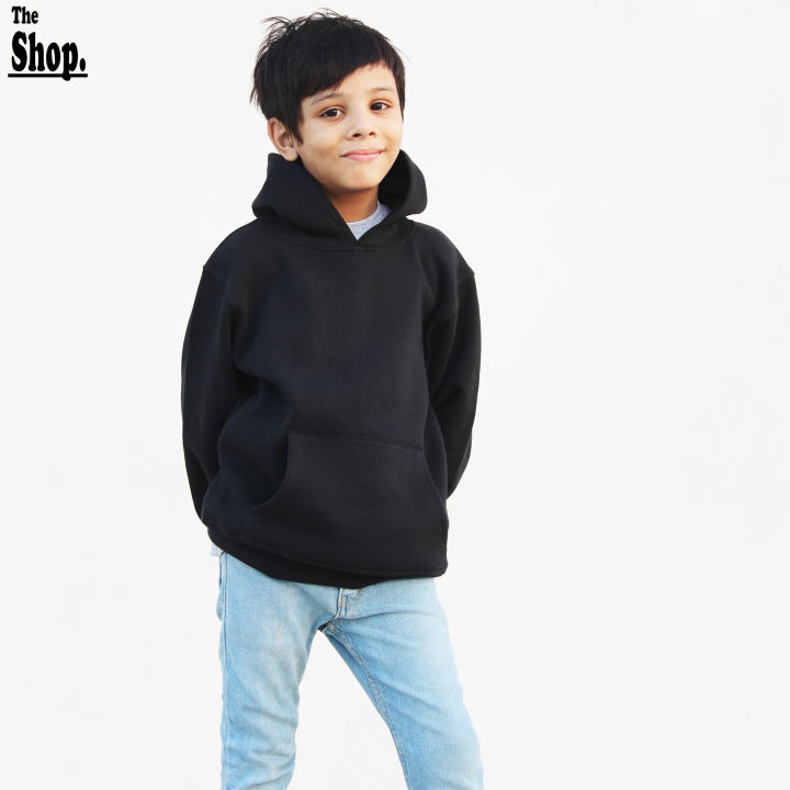 The Shop Winter Fashion Black Hoodie For Boys Girls Kangaroo Pocket and Pullover Hoodie 3 Years To 11 Years KP PH1 Daraz.pk