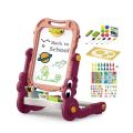 54pcs Artist Easel Drawing Board for Kids Dual Sided Magnetic and Blackboard Adjustable Standing Art Easel for Toddler, Double Magnetic Drawing Board with Painting Accessories  Includes Pens, Chalks, Duster & Other Accessories Along with Board Games. 