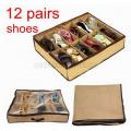 Shoe Box 12 Pocket Under Bed Foldable Container Storage Organizer. 