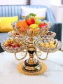 Crystal plates  fruit bowl multilayer snacks platters and trays Modern Rotate 360 degrees Snack candy tray dry fruit plate. 