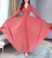 TRENDS FASHION Tea Pink Crepe Maxi for Women (AX-109) - Elegant and Fashionable Dress - Premium Quality. 