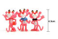 6pcs/set Lovely Pink Panther Action Figure Toys Cute Cartoon 4.5cm Mini PVC Animals Model Collection Kids Gift Toys. 