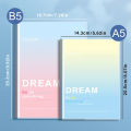 pc, B5/A5, 136 Pages, B5 Waterproof Soft PP Glue Notebook, Colorful Minimalist Diary, Notebook, Horizontal Line Notebook, Office, Home, School Notebook. 