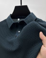 High-end ice silk elastic Polo shirt New summer T-shirt trend Breathable men's clothing Business short sleeve luxury top Nightmaree. 