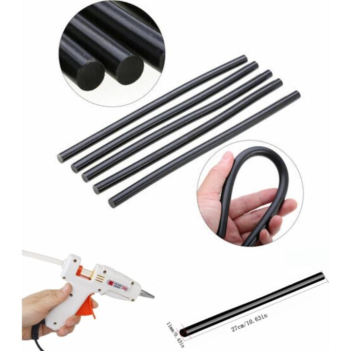 2pcs 11mm 270mm Black aHot Glue Stick Adhesive Rod