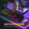 Metal RGB Gaming Keyboard  – Compact Mechanical feel Wired Keyboard with Rainbow Backlight, USB Plug & Play, Anti-Ghosting for FPS Gamers, Office, PC, Laptop, PS4, PS5, Xbox, Windows & Mac- SnapMart. 