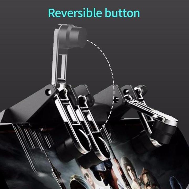 AK66 Mobile Game Controller Trigger Six Finger All-in-one Joystick Gamepad for PUBG - Black