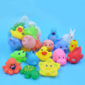 13Pcs Mixed Animal Swimming Water Toy Colorful Soft Floating Rubber Duck Squeeze Sound Squeaky Bathing toy for Baby Bath Toys M3. 