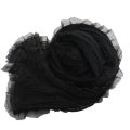 Black Chiffon Crush Dupatta With Frill. 