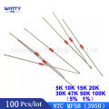100Pcs/Lot NTC 5% 1% Thermistor MF58 Glass Sealed 3950 5K 10K 15K 20K 30K 47K 50K 100K. 