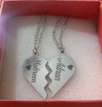 broken heart locket for couple with name. 