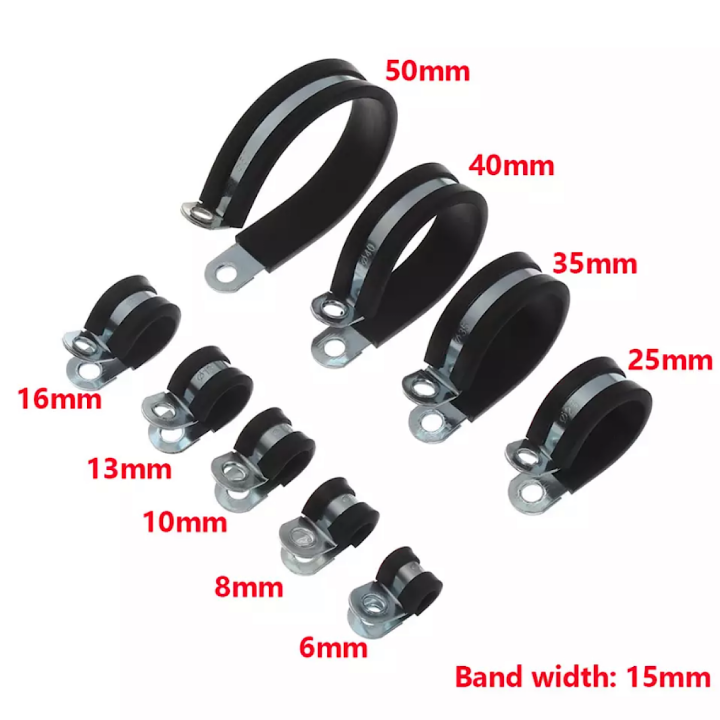 5Pcs%20Rubber%20Lined%20P%20Clips%20Wiring%20Hose%20Clamp%20Pipe%20Cable%20Mounting%20Fix%20Fasteners%20Hardware%20Electrical%20Fittings%20High%20quality%20-%20Image%205