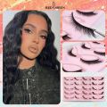 RED SIREN Cat Eye Lashes 5 Pairs Winged Wispy Natural False Eyelashes Makeup Fox Eye Faux Mink Eyelashes. 