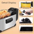 Deep Fat Fryer 2200W, 3.5 Litre Deep Fryer Easy Clean, with Viewing Window, Stainless Steel, Temperature Control, Removable Oil Basket, Silver Deep Fryer 3.5L Capacity. 