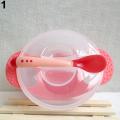 Baby Bowl Set Spoon Fork Suction Cup, Baby Bowl Set With temperature Sensing Spoon And Fork With Suction Cup, Training Baby Bowl Set Suction Bowl Plastic material factory baby item heat sensitive baby bowl and spoons feeding set no spill. 