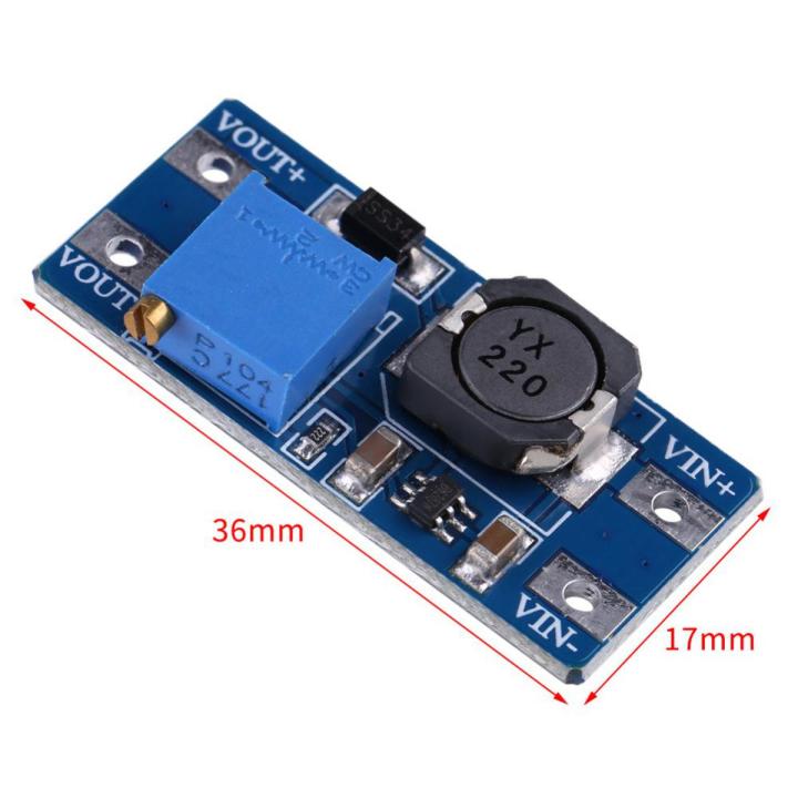 MT3608 DC to DC Adjustable Step Up Module Boost Circuit 2-24Vin to 5-28Vout