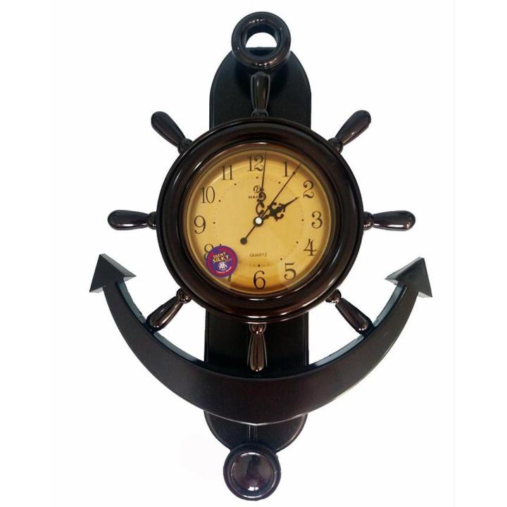 Wall Clock - Anchor wood texture