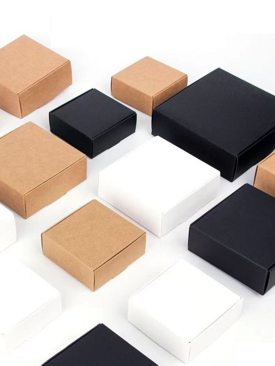 10pcs Kraft Paper Boxes White/brown/black Paper Small Soap Box Kraft Cardboard Mini Jewelry Packing Carton Box