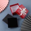 1Pc Package Engagement Ring Box Compact Display Case Velvet Interior Earrings Box Bow Design Square Box Necklace Holder for. 