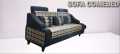 Sofa Combed Aram Design  3 Seater Stylish Dholki with Dutble ARM Black Check  & Colour Can be Customised {{ Special offer } Available. 