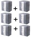 Pack of 6 Portable Storage Bags Organizer, Portable Clothes Storage Bags for Clothes, Pack of 6 Portable Bamboo Charcoal Bags, Pack of 6 Folding Storage Bags, Storage Bag Closet. 