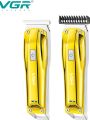 VGR V-955 Professional Rechargeable Hair Trimmer with Stainless steel Blades, USB Charging cable, 3 Guide Combs for Men, 500 mAh Li-ion Battery (Gold. 