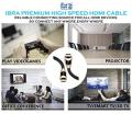 IBRA 7.5M HDMI HIGH SPEED CABLE V2.0/1.4A 18GBPS 2160P 3D TV PS4 SKY HD 4K@60HZ ULTRA HD ETHERNET AUDIO RETURN VIRGIN BT PC LAPTOP NYLON BRAIDED- IBRA BLACK GOLD ORIGINAL UK STOCK. 