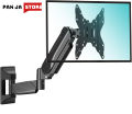 PakJAStore Single Monitor Wall Mount for 17-35 Inch Screen, Ultrawide Wall Monitor Arm Holds 6.6-26.4lbs, Full Motion Adjustable Gas Spring Stand with VESA Extension Bracket for Max 200mm VESA Computer. 