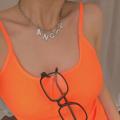 Zoeber Color Alphabet Bitch Pendant Fun Game Word Angel Statement Necklace Women Charm Party Clavicle Chain Jewelry. 
