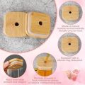 AIR TIGHT JUICE JAR in, 320ml,350ml,385ml,410ml with bamboo lid and high quality glass, can be used for juices, beverages, cold coffee, etc. 